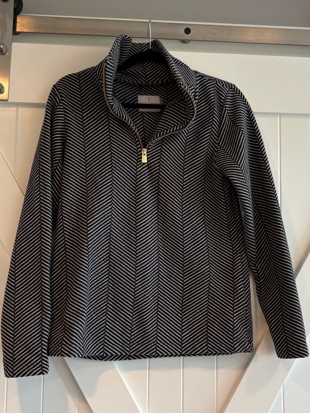 Dudley Stephens Manchester Pullover in Vello Fleece in Herringbone, Size Small